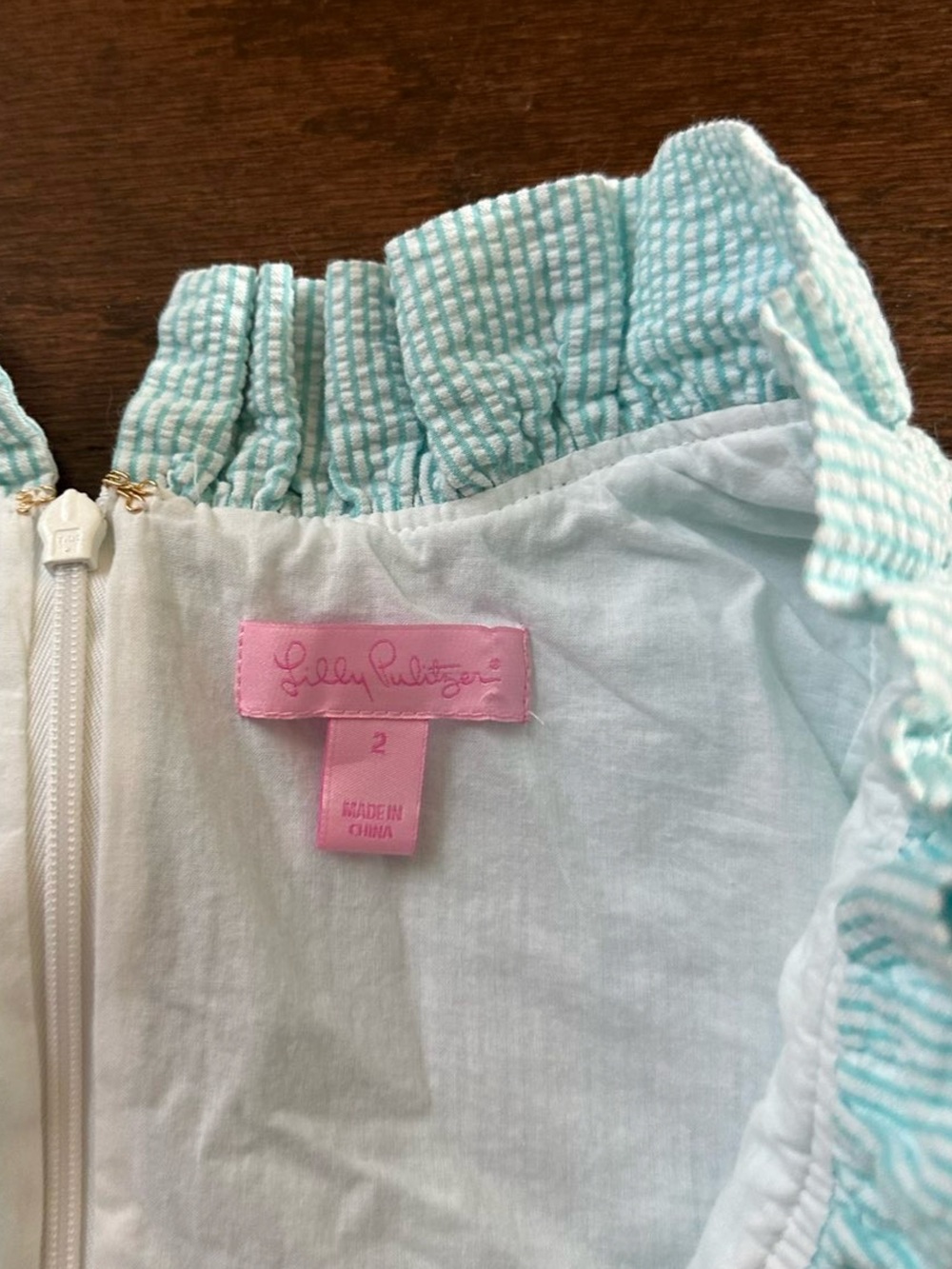 Lilly Pulitzer Adeline Ruffle Neck Shift Dress size 2-like new. - Picture 6 of 9